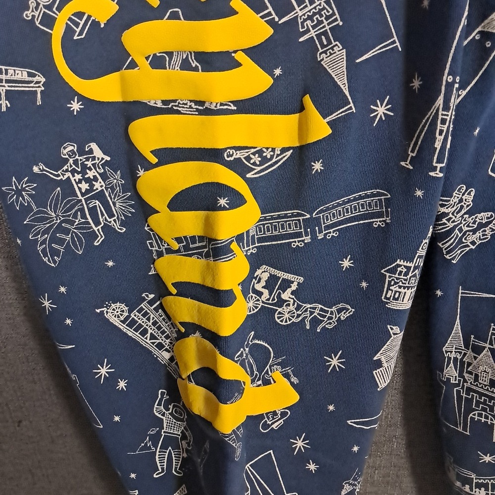 Disney 100 Era Sweatpants Trousers Men's 3XL Spellout All Over Print Puff Blue - Picture 11 of 13